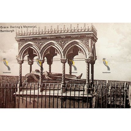 Grace Darling's Memorial, Bamburgh, Northumberland, R Johnston Postcard