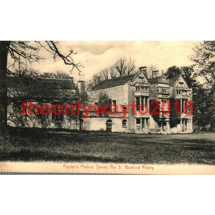 Burford Priory, Oxfordshire, Fosters Platino Postcard, 1900s?