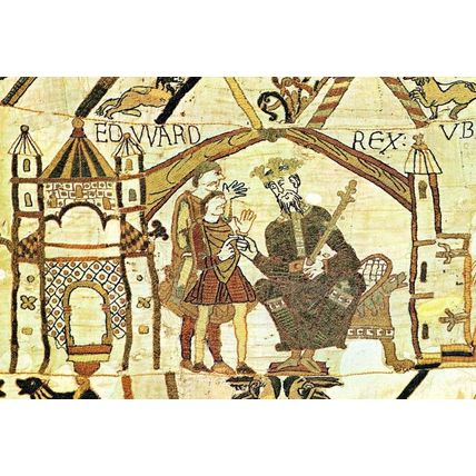 Tapisserie De Bayeux King Edward The Confessor Duke William Successor Postcard