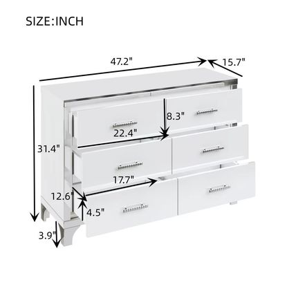4-Piece Modern Bedroom Set – Upholstered Bed with Storage, 2 Nightstands & Dress