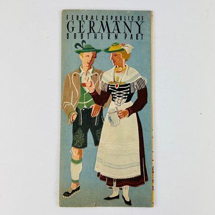 Germany Federal Republic Southern Part (Munich Bavaria) Map Vintage Pre-War