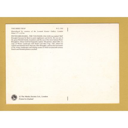 The Bird Trap - Pieter Brueghel, The Younger - Postally Unused - Medici Society