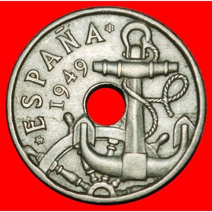 Ⰶ GENERALISSIMO FRANCO (1947-1975): SPAIN★ 50 CENTIMOS 1953★LOW START★NO RESERVE