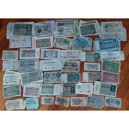 1910's-40s GERMANY 100+ Antique Wholesale Currency Banknote Lot + Mark Reichmark