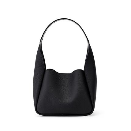 Genuine Leather Women Handbags Large Shoulder Bag Leather Work Bags Black