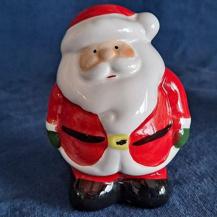 SANTA & SNOWMAN SALT & PEPPER SHAKERS Set Christmas Holiday Ceramic