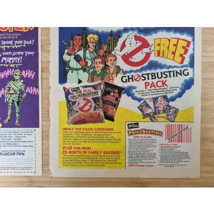 2 x Vintage Retro Advert The Real Ghostbusters 1990