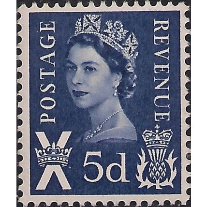 GB QEII 1968 Scotland 5d Royal Blue Unmounted Mint MNH Sc11 postage stamp