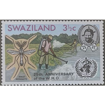 Swaziland QEII 1973 WHO 3½c Spraying Mosquitoes Unmounted Mint MNH SG 198 stamp