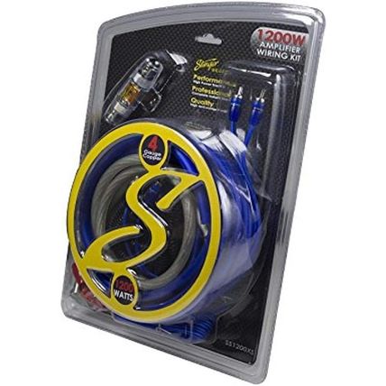 Stinger 4-Gauge Copper Amplifier Wiring Kit, 1200 Watt Sub Wiring Kit, Complete