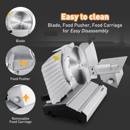Meat Slicer,Cusimax Electric Deli Meat Slicer with 2 Removable 8.7''Stainless St