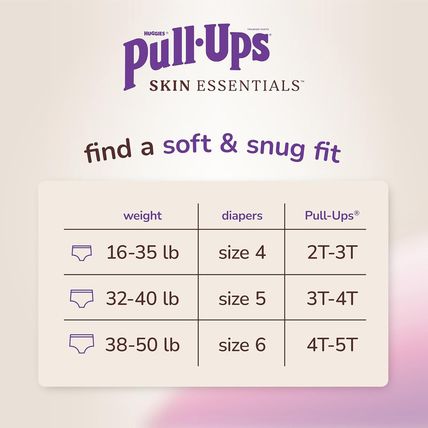 Pull-Ups Girls' Skin Essentials Potty Training Pants, Training Underwear, 3T-4T