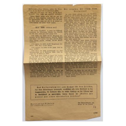 Original WW2 Soviet/Russian Black Propaganda Leaflet. - Code C/0668 . - 1942.