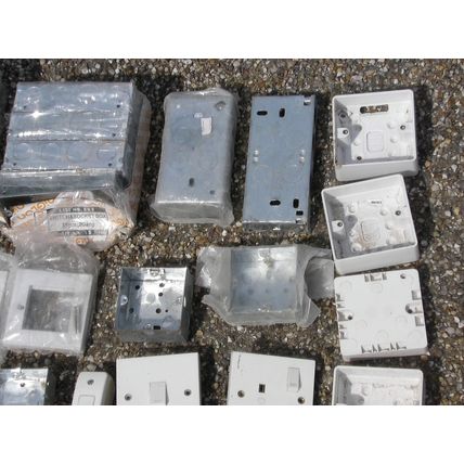 Bundle of Electrical Mains Socket Box Switch Wall Housings Faceplates 13A Single