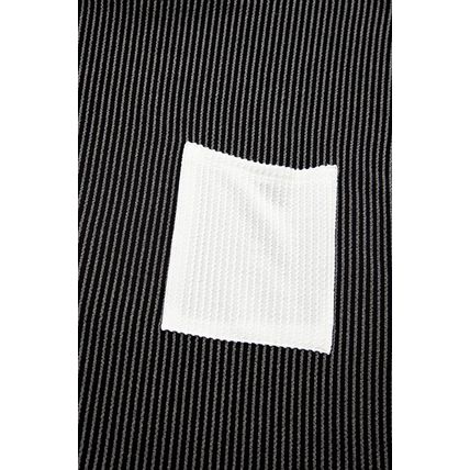 Carbon Grey Corded Knit Color Block Pocketed Crew Neck T Shirt