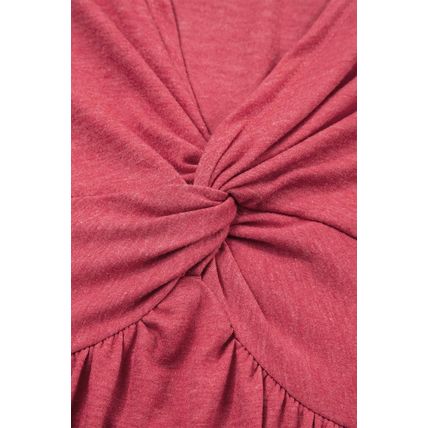 Mineral Red Twisted Bust V Neck Sleeveless Dress