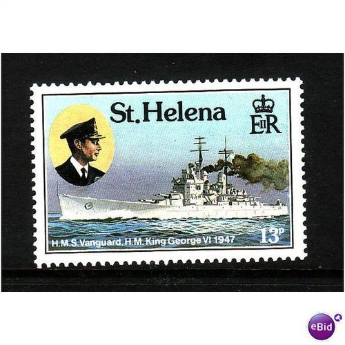 ST HELENA 1987 13p KING GEORGE VI & HMS VANGUARD SG 502 U/M MINT