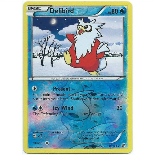 Pokemon Black & White Boundaries Crossed - #38/149 - Delibird Rev Holo