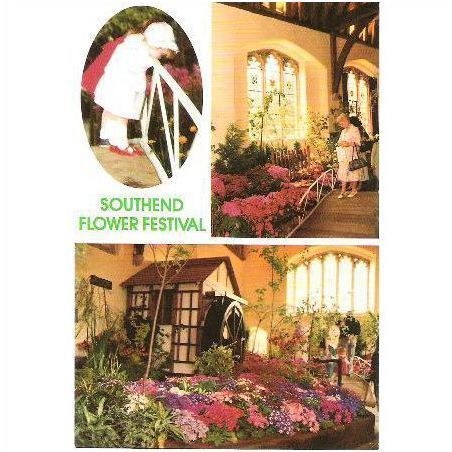 Southend-on-Sea, Essex - Flower Festival, Prittlewell Priory - postcard 1988