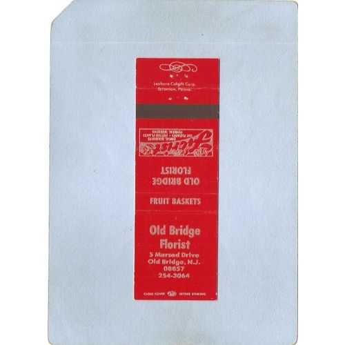 New Jersey Old Bridge Matchcover Old Bridge Florist 5 Marsad Drive~3285