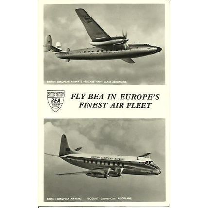 Aviation BEA "Europe's Finest Air Fleet" Postcard