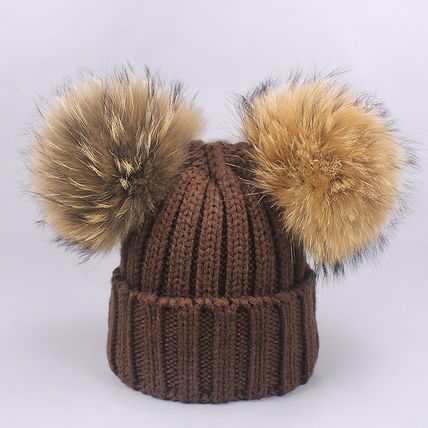 Baby Double Pom Pom Cap Beanie Hat