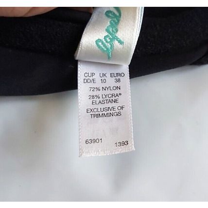 Lepel Bikini Top Cross Stitch Black non padded push up Size 10 cup DD E