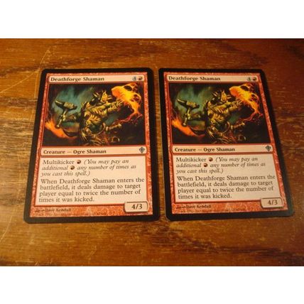 Magic The Gathering, MTG, 2-Cards, 1993-2010, DEATHFORGE SHAMAN, nm