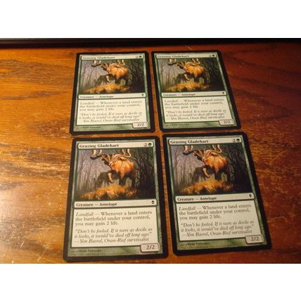 Magic The Gathering, MTG, 5-Cards, 1993-2009, GRAZING GLADEHEART, nm
