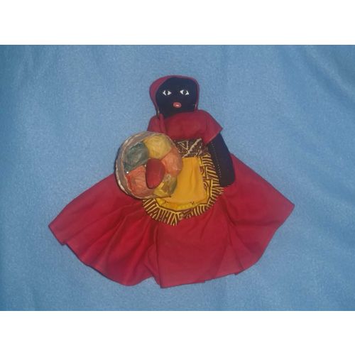 Vintage Black Americana 9" Tall Handmade Rag Doll Very Good Condition!