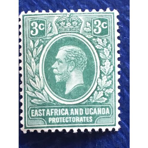 East Africa & Uganda KGV 1912 3c Green Mounted Mint MM SG 45 stamp multiple CA
