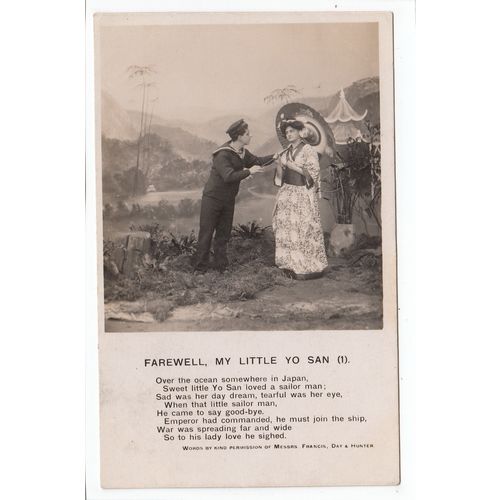 Farewell My Little Yo San Bamforth Song Card 1907 RP Postcard 1