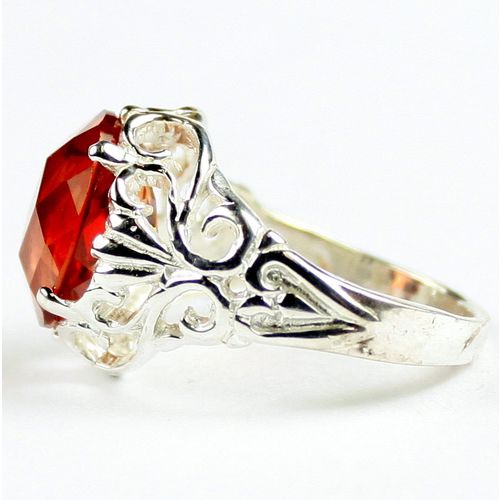 Created Padparadsha Sapphire, 925 Sterling Silver Ring, SR114