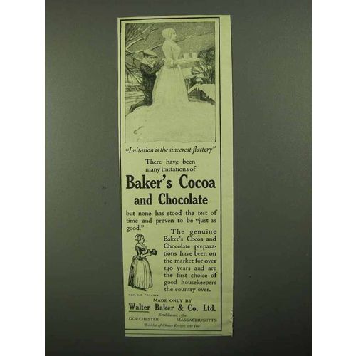 1922 Baker's Cocoa and Chocolate Ad - Imitation