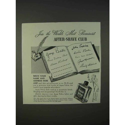 1940 Aqua Velva After Shave Ad - Most Prominent Club