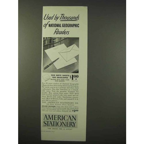 1947 American Stationery Ad - Used by Thousands