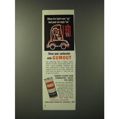 1960 Gumout Carburetor Cleaner Ad - When the light says go but your car says no
