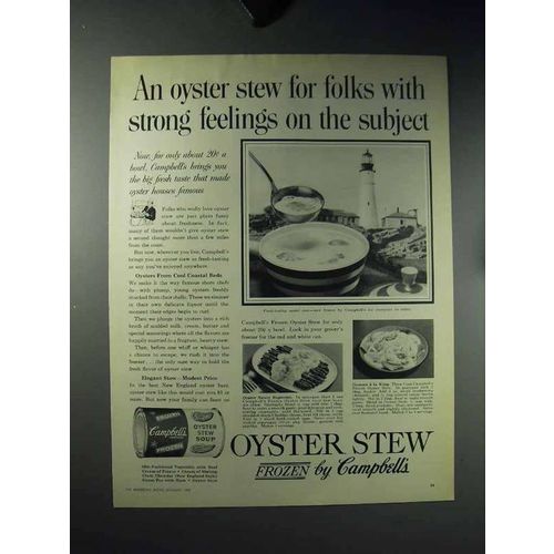 1960 Campbell's Oyster Stew Soup Ad - Strong Feelings
