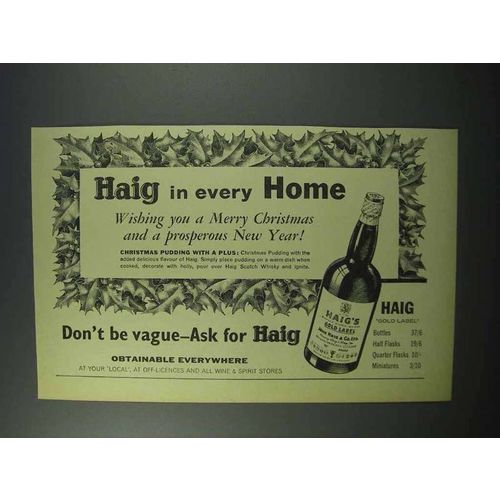 1960 Haig Gold Label Scotch Ad - In Every Home