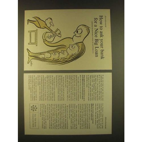 1963 Full Service Commercial Bank Ad - art by Robert Osborn - Big Loan