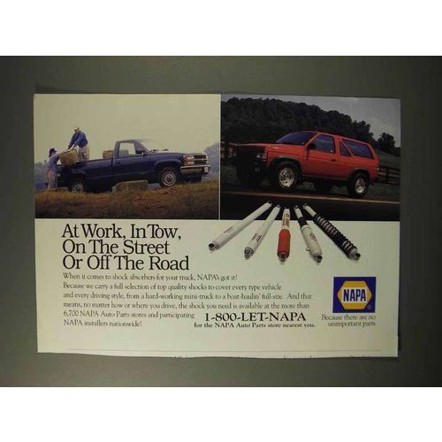 1992 NAPA Parts Ad - At Work, In Tow, On Street