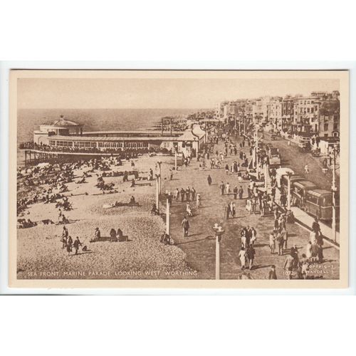 Sea Front Marine Parade Worthing West Sussex Postcard Wardles