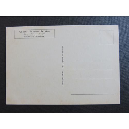 Coastal Express Service, Bergen Line, Norway M.S. Nordstjernen Postcard