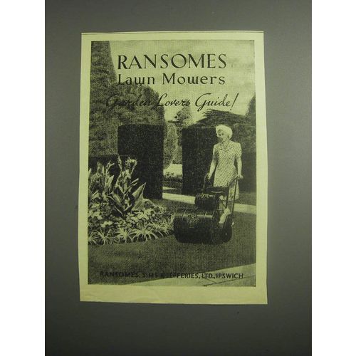 1948 Ransomes Lawn Mowers Ad - Garden Lovers Guide!