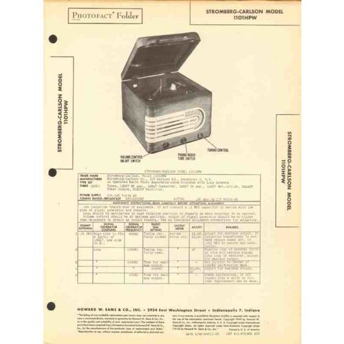 STROMBERG-CARLSON model 1101HPW AM radio phono Sams Photofact manual
