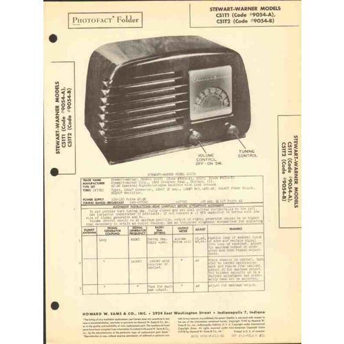STEWART-WARNER model C51T1 C51T2 5 tube AM radio Sams Photofact manual