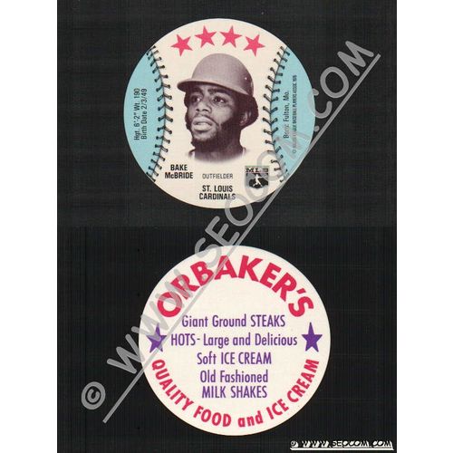 Sport Baseball Discs Name: McBride, Bake Outfielder St Louis Cardinals~549