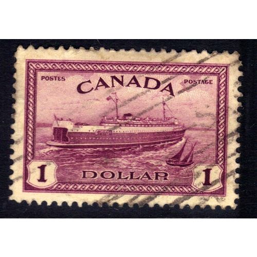 Canada 1946 - 47 KGV1 $1 Purple Train Ferry used SG 406 ( 906 )