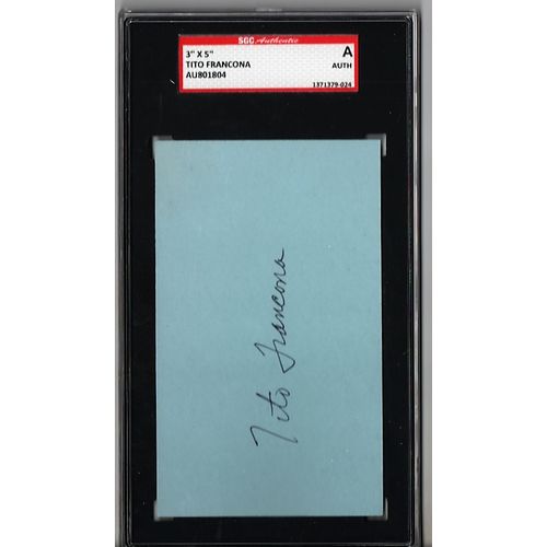 Tito Francona 3x5 Index Card Autograph SGC Authentic P1254