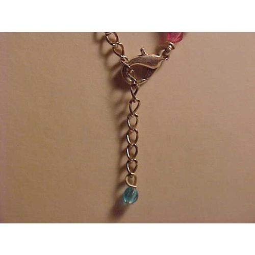 Multi-Color Flower Beaded Choker Necklace Faceted Beads 12" to 16"
